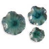 Abella Ceramic Outdoor Wall Decor, Aqua, S/3