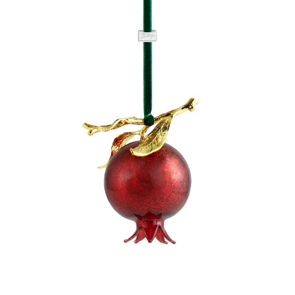 POMEGRANATE RED GLASS ORN