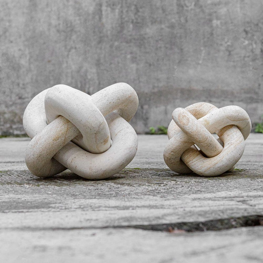 Limestone Link Outdoor Sculptures, S/2