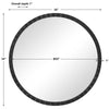 Dandridge Round Mirror, Black