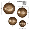 Lucky Coins Outdoor Metal Wall Decor, Brass, S/4