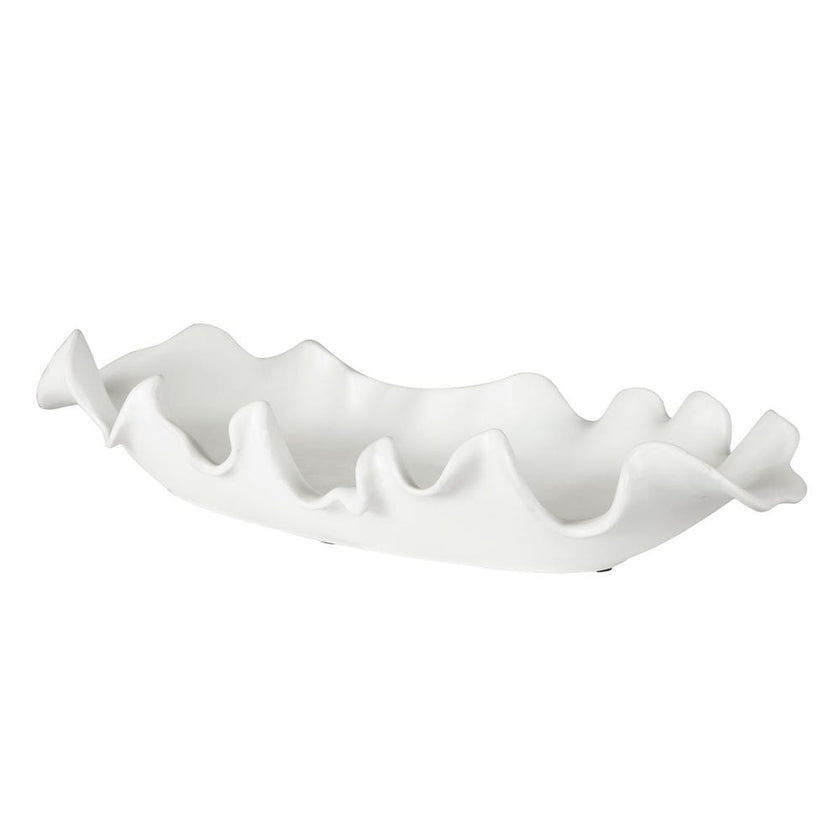 Ruffled Feathers Outdoor Bowl, White