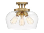 Octave 3-Light CeilIng Light in Warm Brass