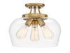 Octave 3-Light CeilIng Light in Warm Brass