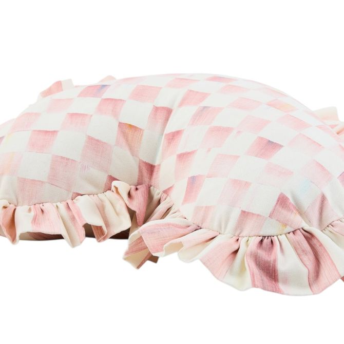 ROSY HEART PILLOW W/RUFF