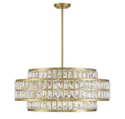 Renzo 6-Light Pendant In Warm Brass