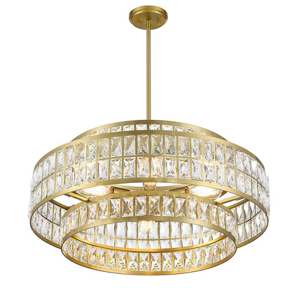 Renzo 6-Light Pendant In Warm Brass