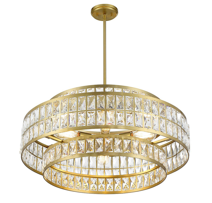 Renzo 6-Light Pendant In Warm Brass