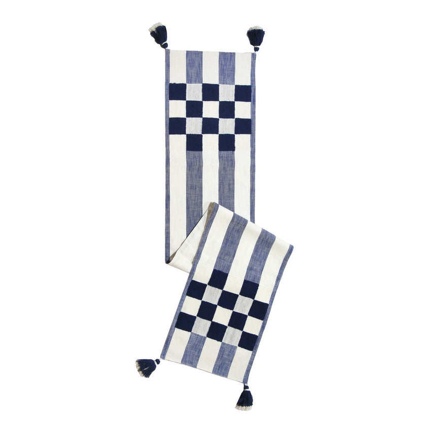 INDIGO 18X108 CHECK/STRIP RUNNER