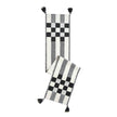 BLACK CHECKS AND STRIPS TABLE RUNNER
