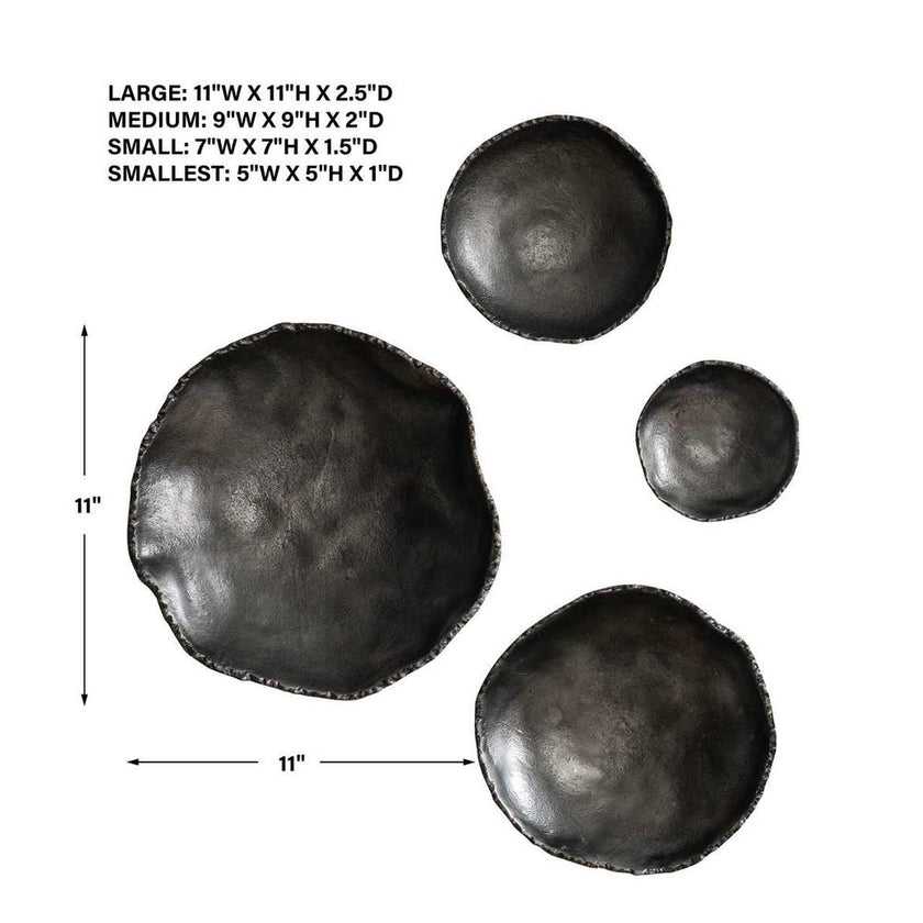 Lucky Coins Outdoor Metal Wall Decor, Nickel, S/4