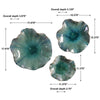 Abella Ceramic Outdoor Wall Decor, Aqua, S/3