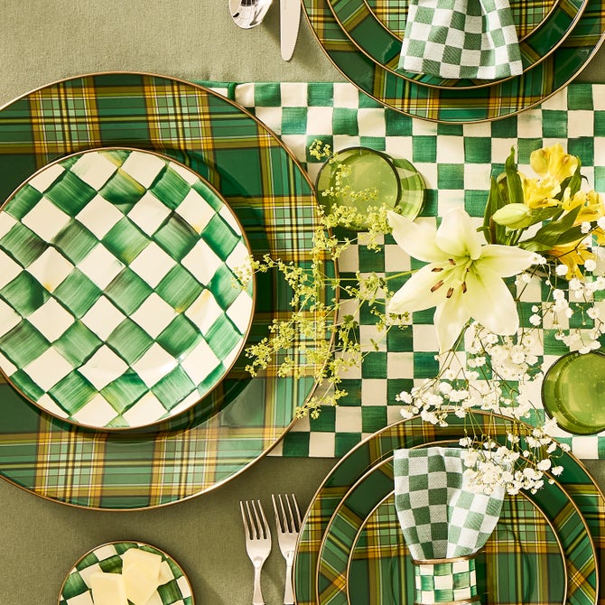 TARTAN GREEN SERVING PLATTER