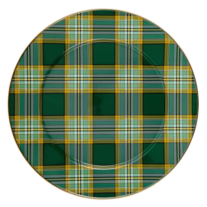 TARTAN GREEN SERVING PLATTER