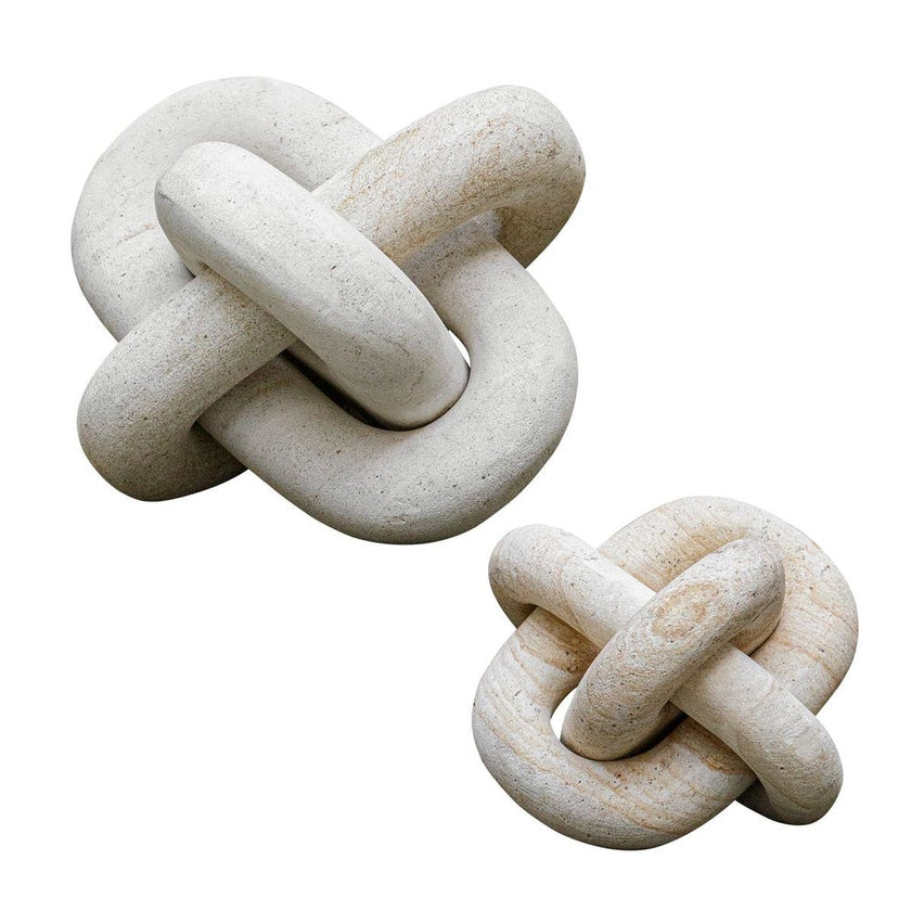 Limestone Link Outdoor Sculptures, S/2