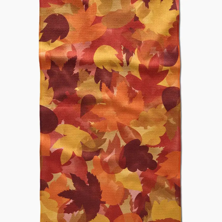 Watercolor Fallen Leaves Tea Towel