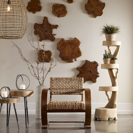 Kalani Outdoor Wood Wall Decor, Natural, S/3