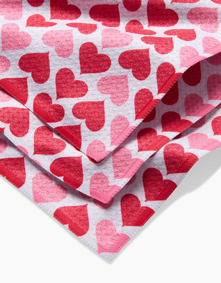 BLUSHING HEARTS DISH CLOTHS S/3