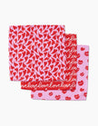 SWOONING HEARTS DISH CLOTHS S/3