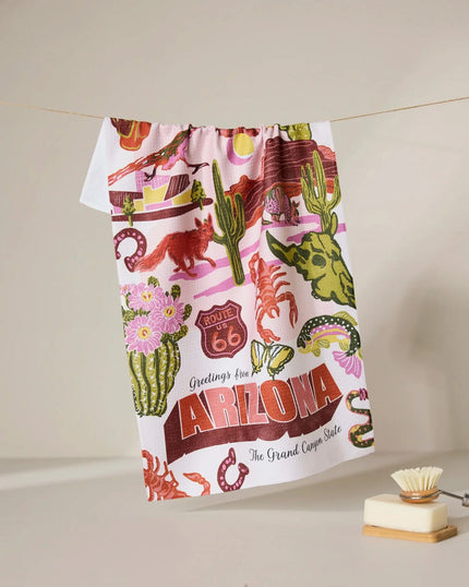 Greetings From Arizona Tea Towel