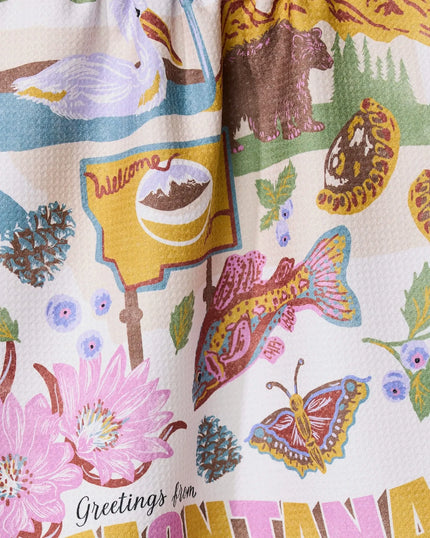 Greetings From Montana Tea Towel