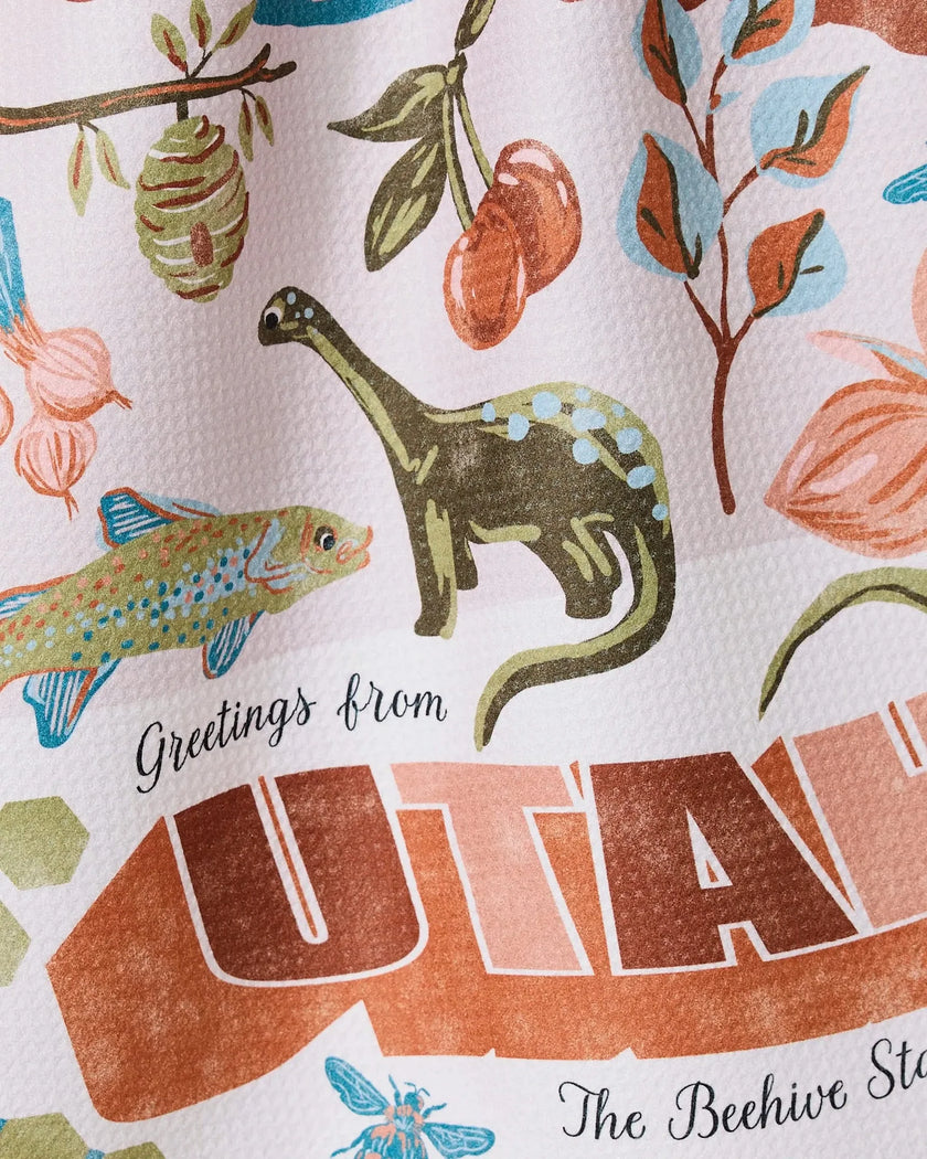 Greetings From Utah Tea Towel