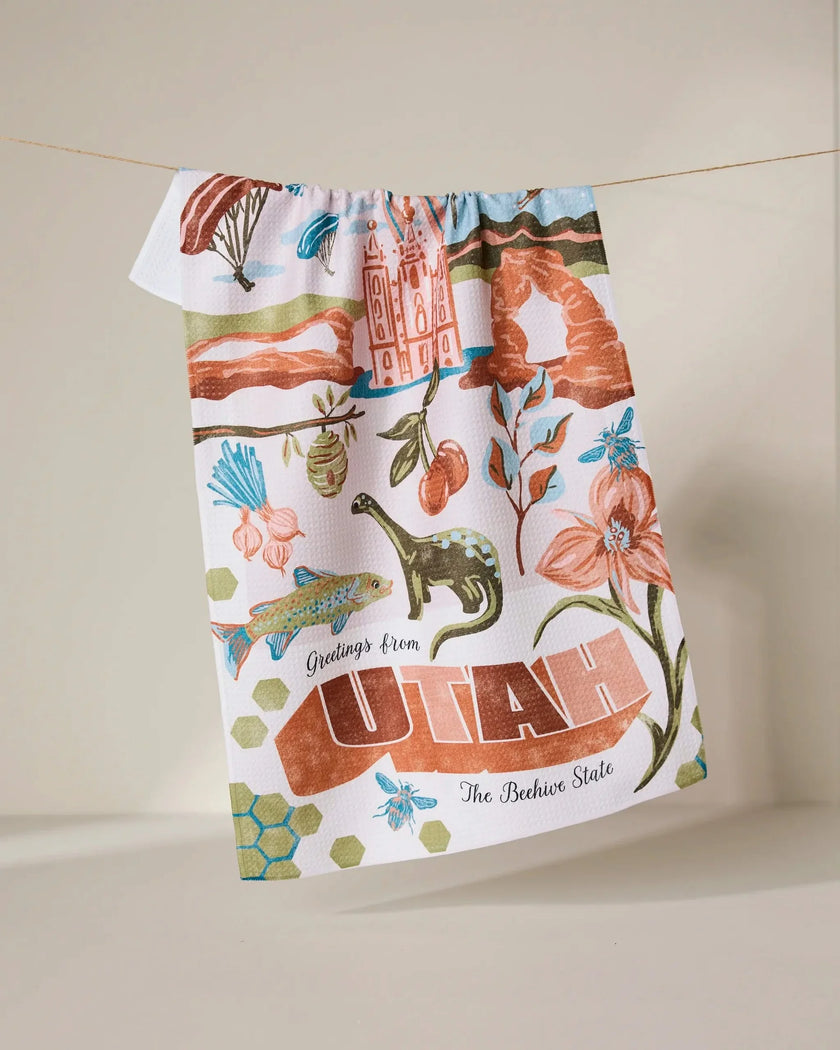 Greetings From Utah Tea Towel