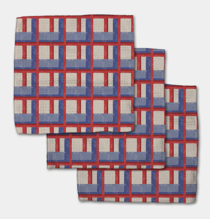 Cielo Grid Dishcloth Set