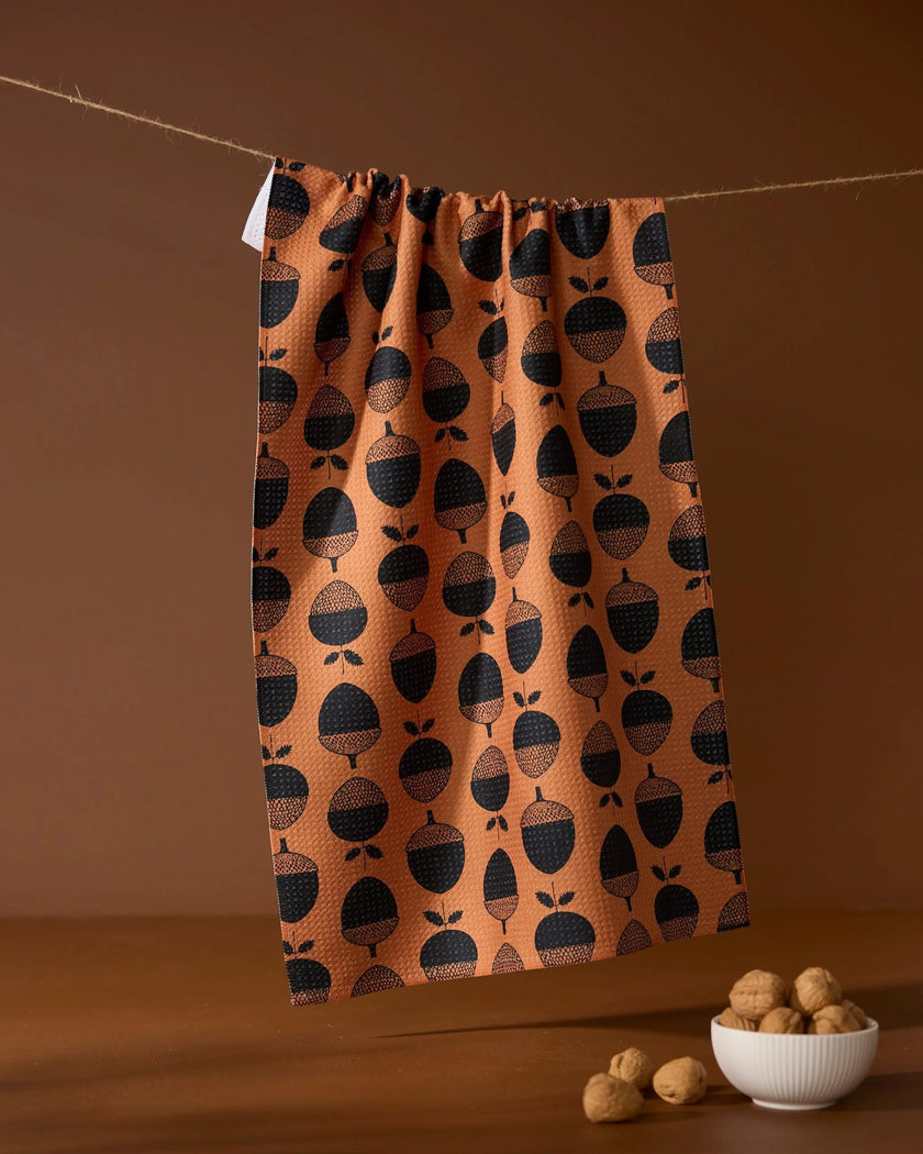 Acorn Noir Tea Towel