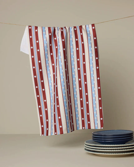 BLUE SKIES STRIPES TEA TOWEL