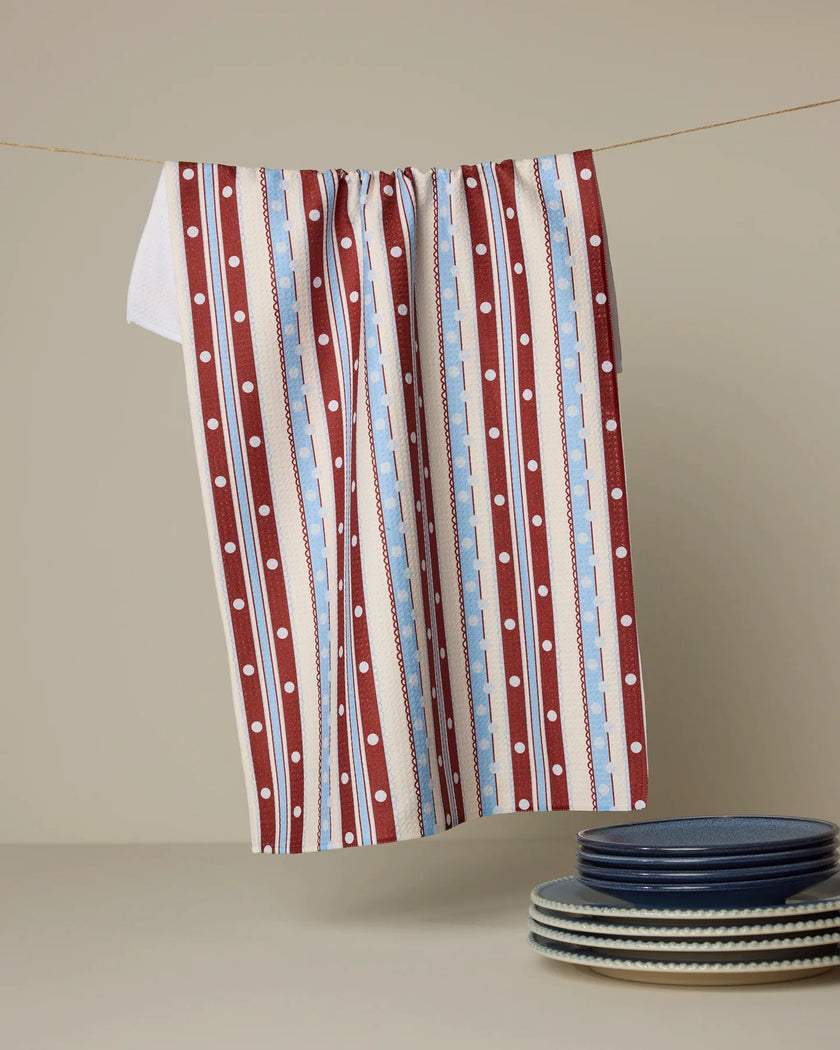 BLUE SKIES STRIPES TEA TOWEL
