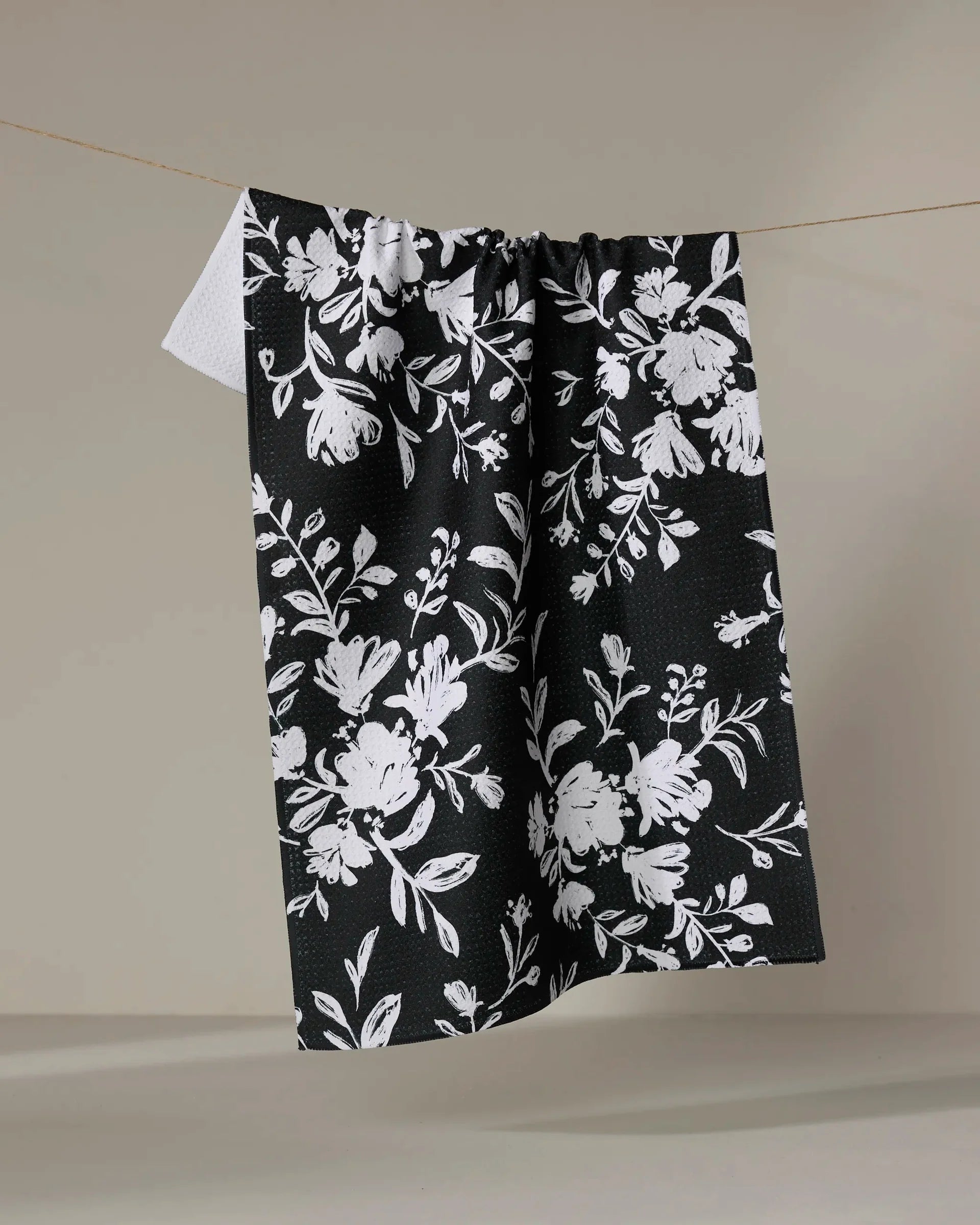 BOTANICAL SILHOUETTES CHARCOAL TEA TOWEL