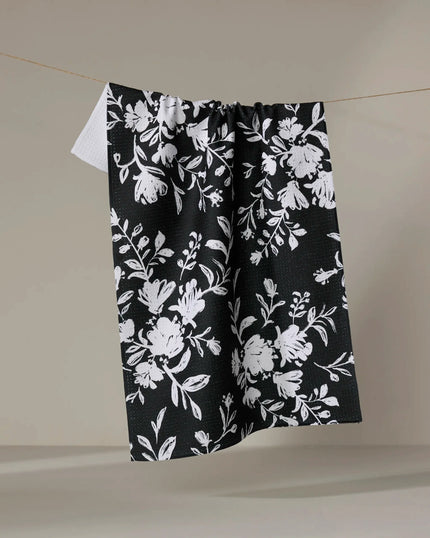 BOTANICAL SILHOUETTES CHARCOAL TEA TOWEL