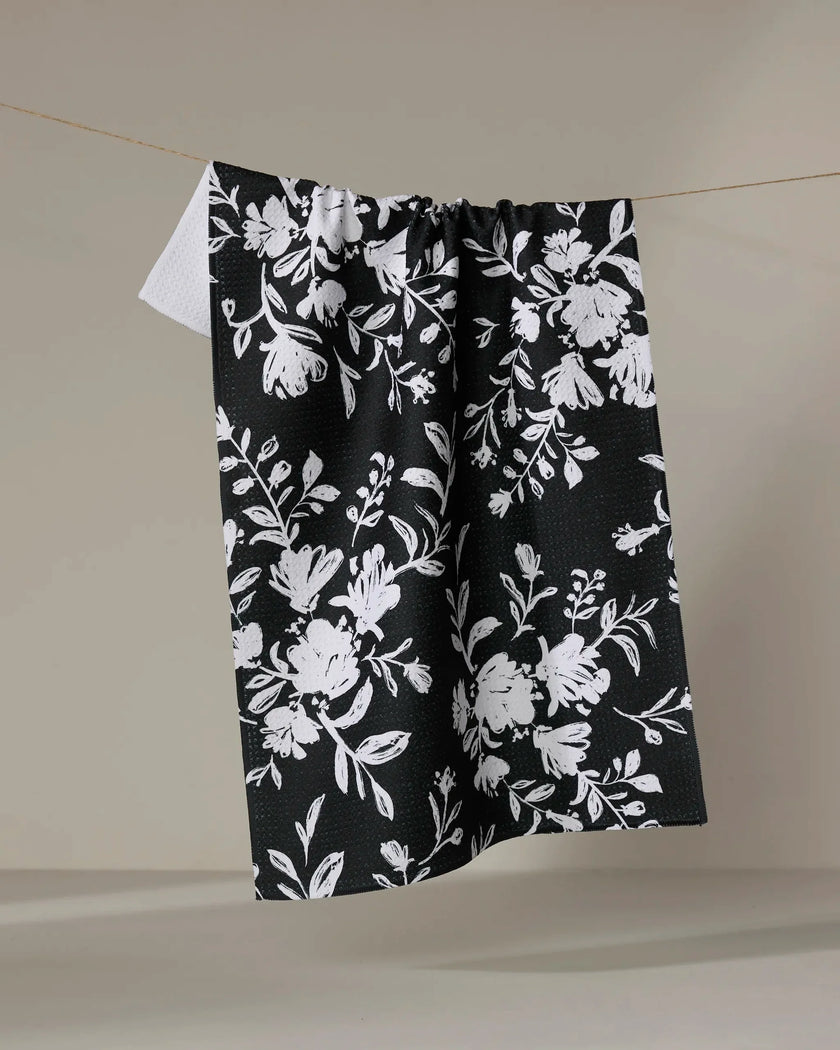 BOTANICAL SILHOUETTES CHARCOAL TEA TOWEL