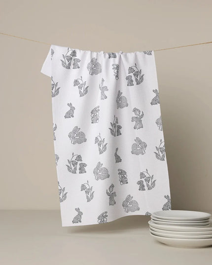 BUNNY DOTS TEA TOWEL
