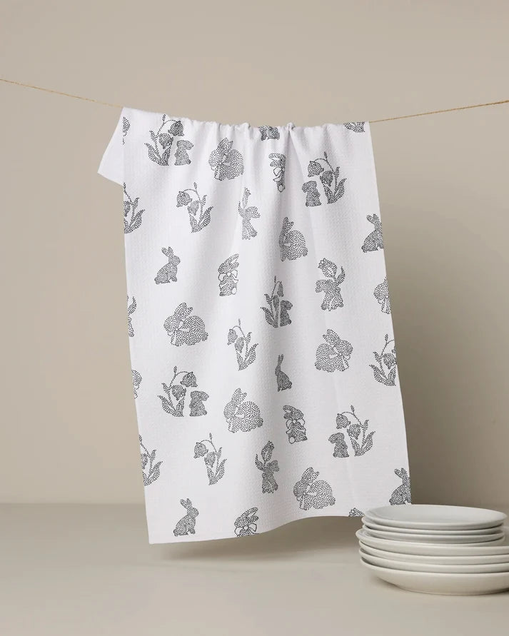 BUNNY DOTS TEA TOWEL
