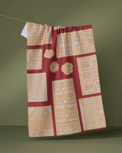 Gingerbread City Tea Towel