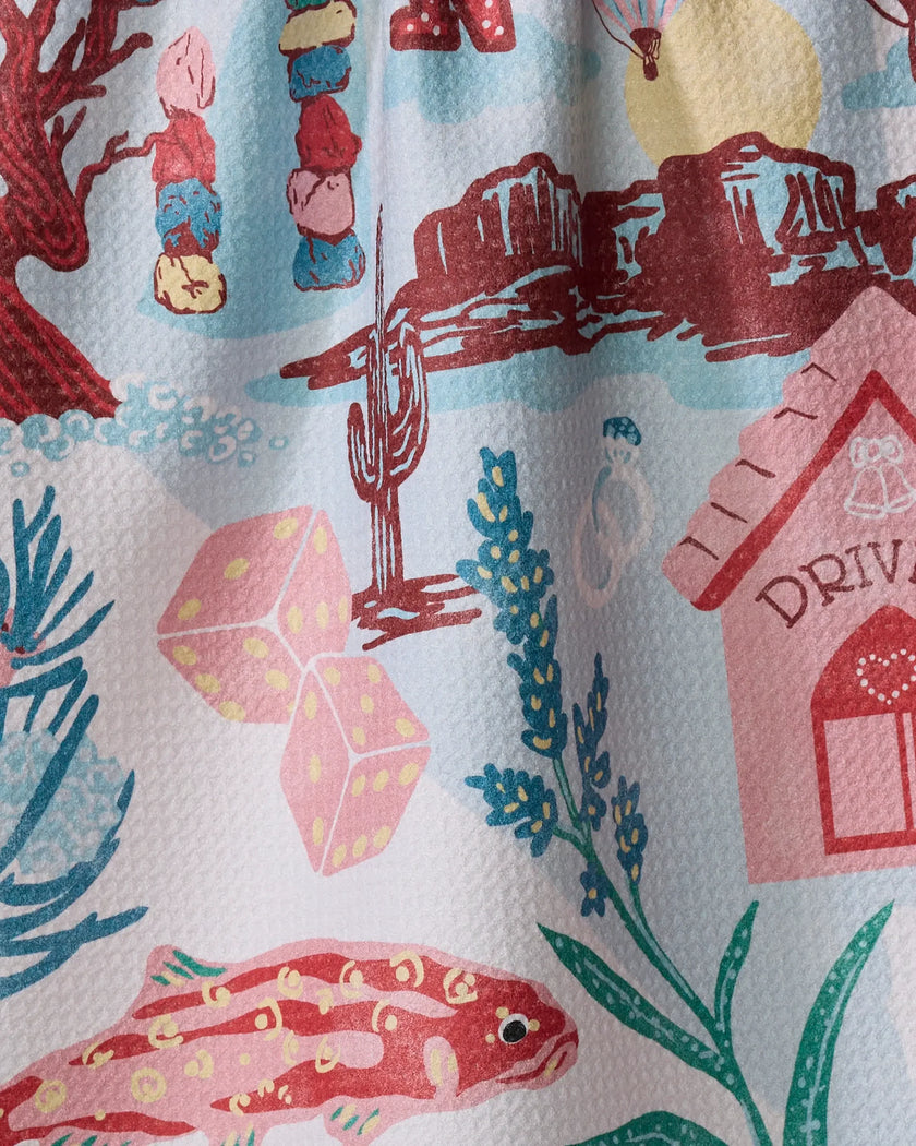 Greetings From Nevada Tea Towel