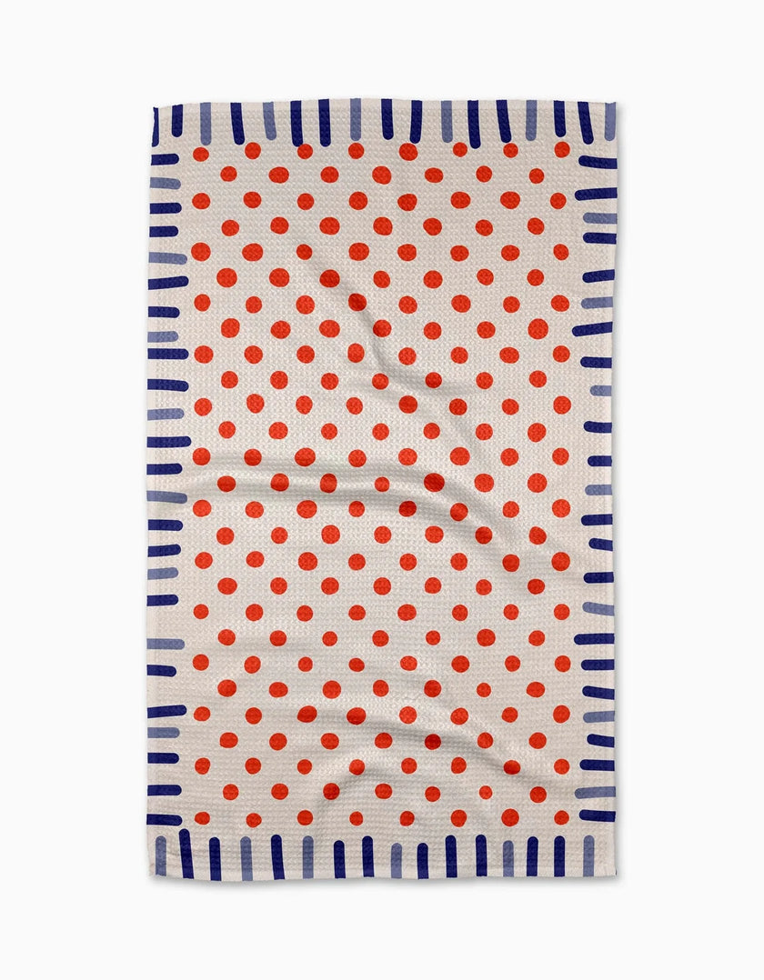 Navy Fringe Tea Towel