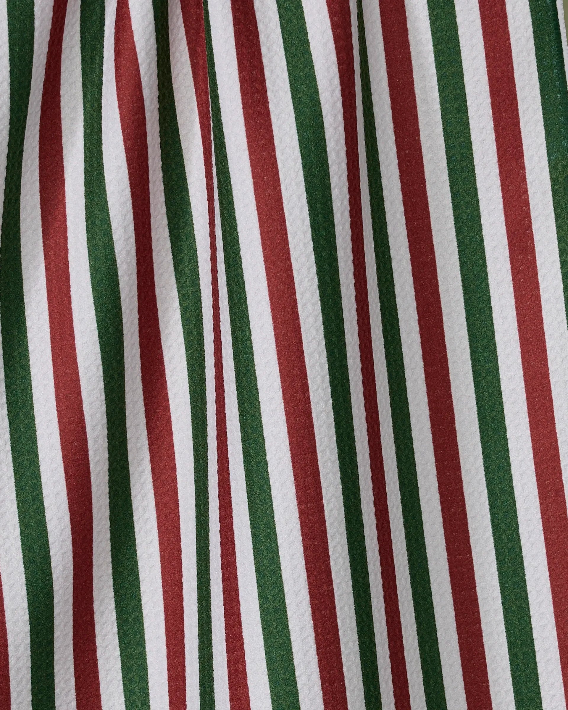 Ribbon Green Red Tea Towel