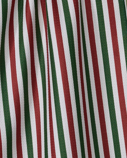 Ribbon Green Red Tea Towel
