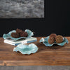 Abella Ceramic Outdoor Wall Decor, Aqua, S/3