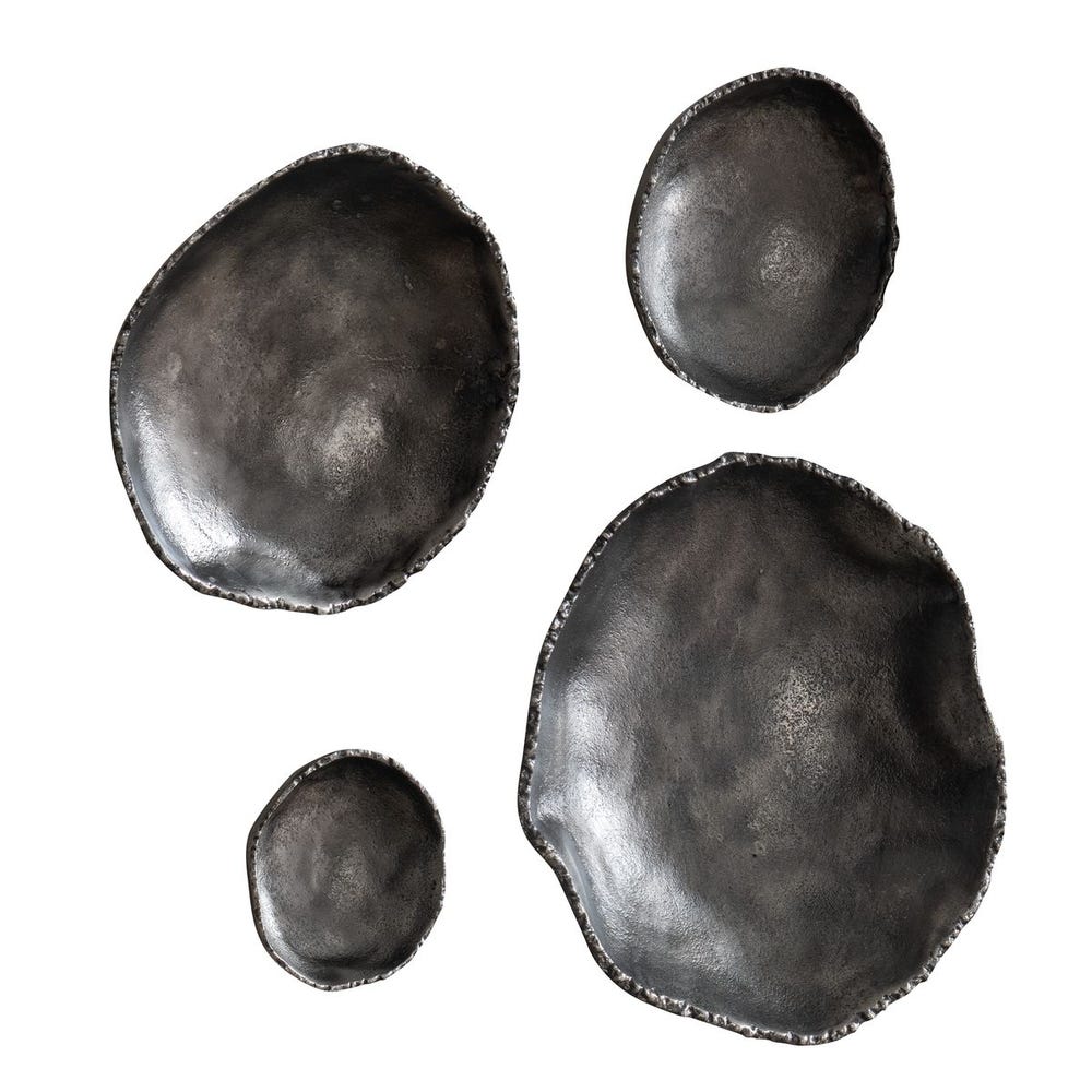 Lucky Coins Outdoor Metal Wall Decor, Nickel, S/4