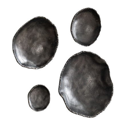 Lucky Coins Outdoor Metal Wall Decor, Nickel, S/4