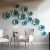 Abella Ceramic Outdoor Wall Decor, Aqua, S/3