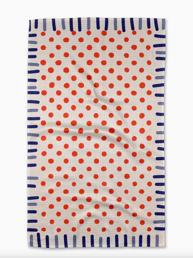 NAVY FRINGE TEA TOWEL
