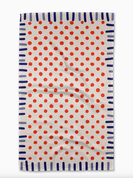 NAVY FRINGE TEA TOWEL