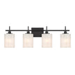 4-Light Bathroom Vanity Light In Matte Black
