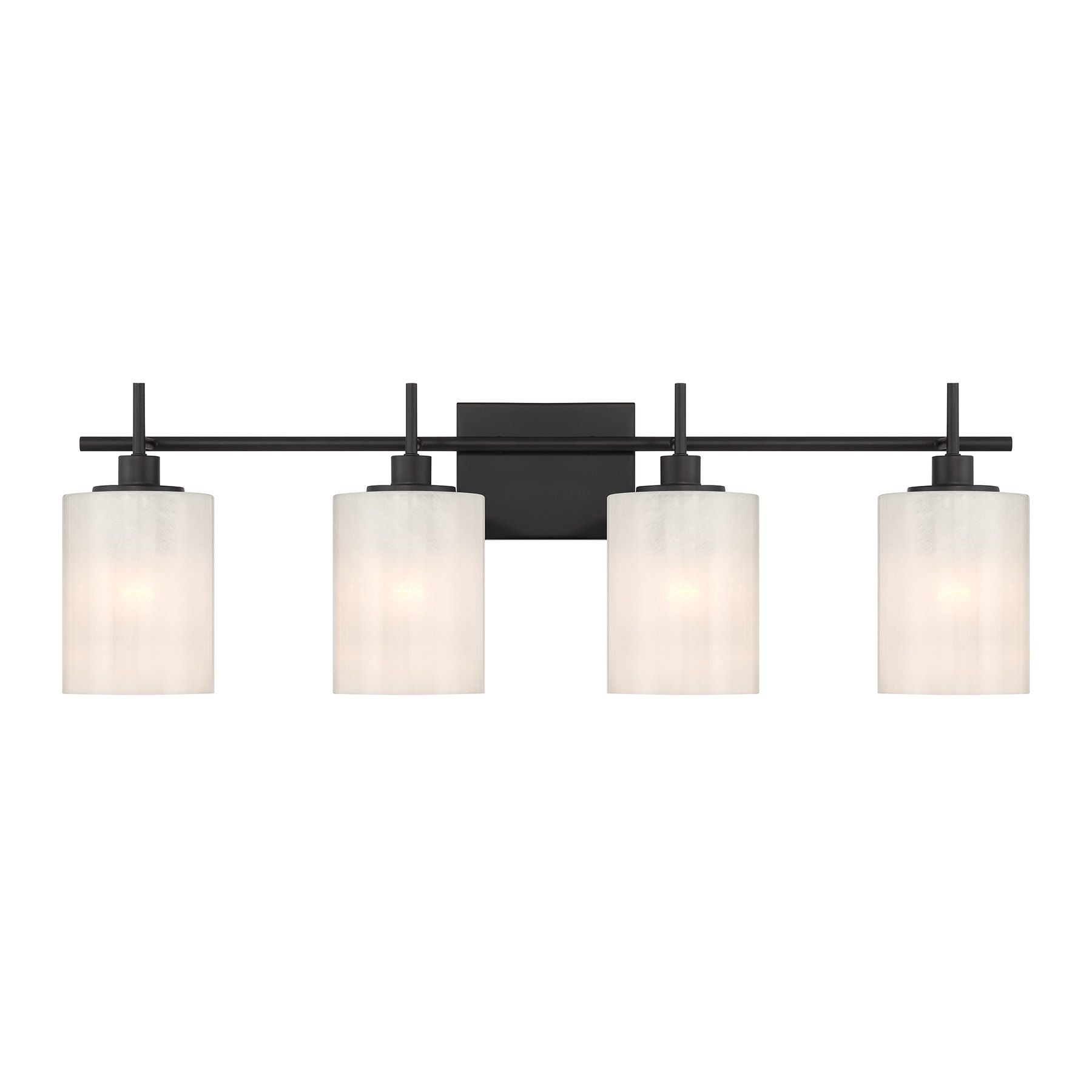 4-Light Bathroom Vanity Light In Matte Black