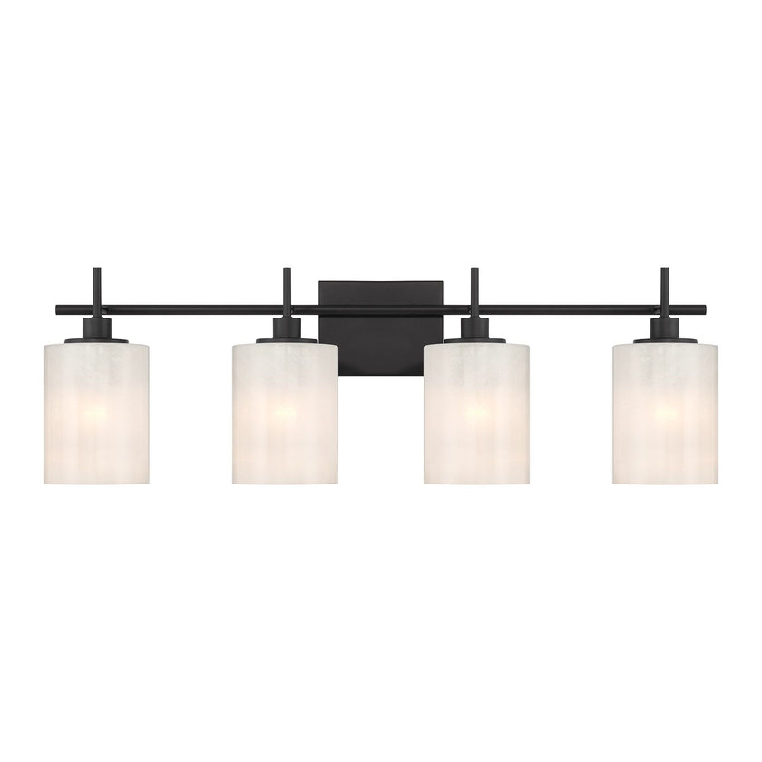 4-Light Bathroom Vanity Light In Matte Black